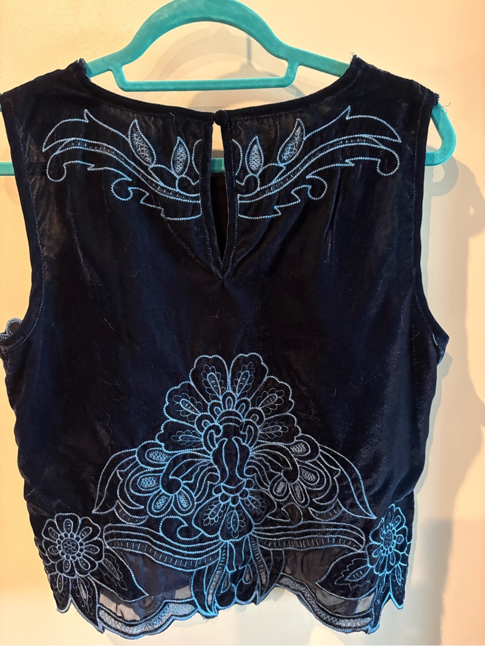 Anthropologie Lainie sleeveless velvet lace cutwork blouse - Picture 4 of 6